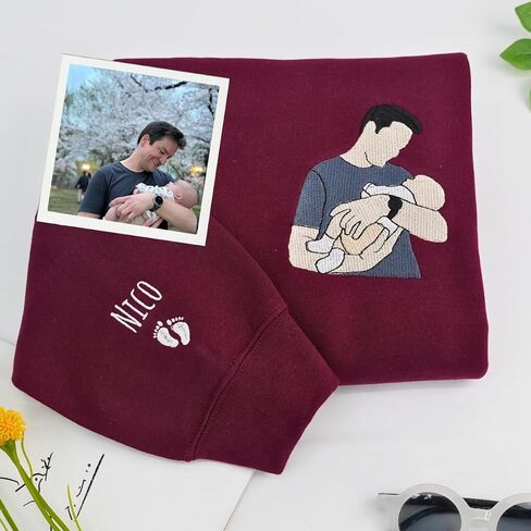 Custom Family Sweatshirt Personalized Embroidered Design from Your Photo – Add Names, Initials or Special Text – Unique Gift for Family, Friends or Loved Ones on Any Meaningful Occasion in Kuwait
