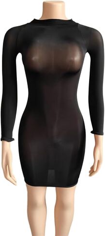 KIZOIEJE Oil Shiny Bodystocking Lingerie Mini Dress Sexy Clubwear Glossy Body Stocking for Women in Saudi Arabia