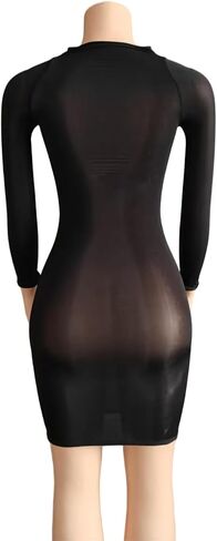 KIZOIEJE Oil Shiny Bodystocking Lingerie Mini Dress Sexy Clubwear Glossy Body Stocking for Women in Saudi Arabia