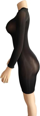 KIZOIEJE Oil Shiny Bodystocking Lingerie Mini Dress Sexy Clubwear Glossy Body Stocking for Women in Saudi Arabia