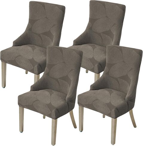 HAOYONG Wingback Side Chair Cover Stretch Dining Chair Covers Slipcovers Accent Chair Cover Slipcover with Arm Washable Upholstered Arm Dining Chair Cover for Dining Room Banquet Decor (Set of 4) in Saudi Arabia