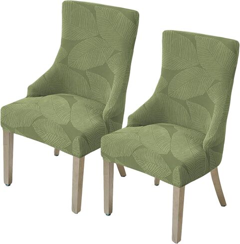 HAOYONG Wingback Side Chair Cover Stretch Dining Chair Covers Slipcovers Accent Chair Cover Slipcover with Arm Washable Upholstered Arm Dining Chair Cover for Dining Room Banquet Decor (Set of 4) in Saudi Arabia