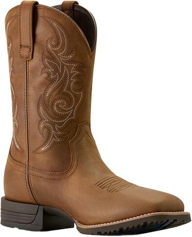 حذاء ARIAT رجالي Hybrid Ranchway مقاوم للماء ذو ​​أداء غربي بمقدمة مربعة واسعة بني - 9 D(M) US in Kuwait