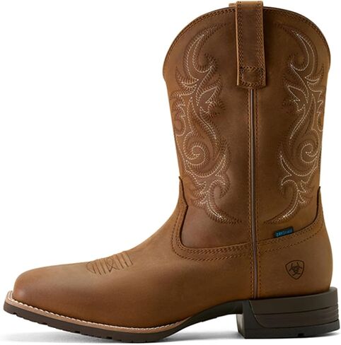 حذاء ARIAT رجالي Hybrid Ranchway مقاوم للماء ذو ​​أداء غربي بمقدمة مربعة واسعة بني - 9 D(M) US in Kuwait