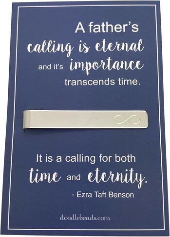 Father's Day Gift Infinity Tie Bar. Tie Clip with quote in Saudi Arabia