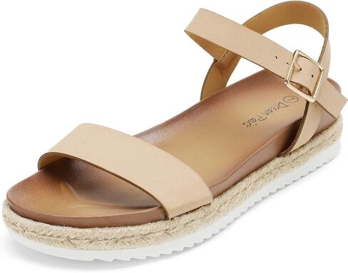 DREAM PAIRS Women’s Open Toe Ankle Strap Espadrille Casual Flatform Platform Wedge Sandals in Kuwait