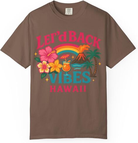 Lei'd Back Vibes: Vibrant Hawaiian Tropical Design Comfort Colors Girls Trip Espresso in Kuwait