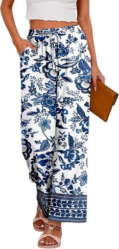 Magritta Palazzo Pants for Women Casual Drawstring High Waisted Lounge Pants Fitted Wide Leg Trousers with Pockets in Saudi Arabia