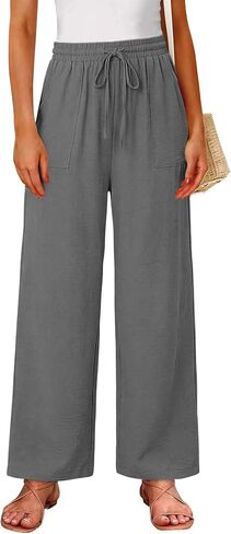 Magritta Palazzo Pants for Women Casual Drawstring High Waisted Lounge Pants Fitted Wide Leg Trousers with Pockets in Saudi Arabia