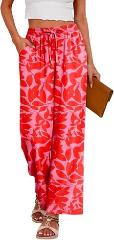 Magritta Palazzo Pants for Women Casual Drawstring High Waisted Lounge Pants Fitted Wide Leg Trousers with Pockets in Saudi Arabia