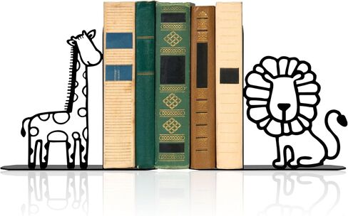 Lion Giraffe Safari Metal Bookends Animal Bookends for Kids Cute Decor for Childrens Bedroom Home Nursery in Saudi Arabia