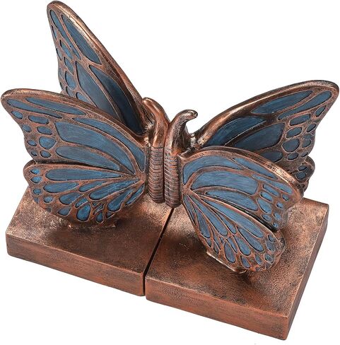 Blue Butterfly Bookends - Creative Book Stopper, Vintage Heavy Duty Book Ends, Decorative Bookends for Heavy Books in Kuwait