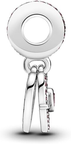 Pandora Heart & Mom Dangle Charm - Compatible Moments Bracelets - Jewelry for Women - Gift for Women - Made with Sterling Silver & Cubic Zirconia, No Gift Box in Kuwait