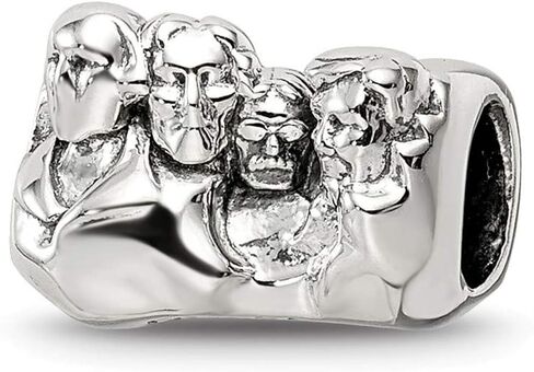 Bead Charm White Sterling Silver Themed 7.27 mm 10.91 Reflections Mount Rushmore in Kuwait