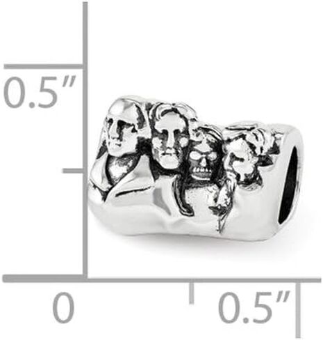Bead Charm White Sterling Silver Themed 7.27 mm 10.91 Reflections Mount Rushmore in Kuwait
