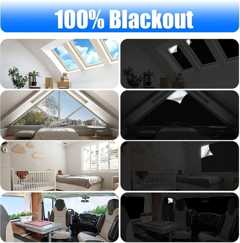 Blackout Blinds 118" x 57", 100% Blackout Curtains for Window, 420D No Drill Portable Black Out Shades Film for Bedroom, Nursery Black Out Blinds for Baby Temporary, 12 Hook and Loop Tapes in Saudi Arabia