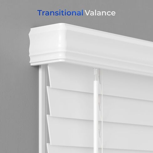 2.5" Cordless Faux Wood Blind, 31.75" W x 64" L - White, Plantation Style Venetian Blinds, Over 400 Custom Sizes Starting at $29.97, Room Darkening Shades for Interior Windows by Lumino in Saudi Arabia