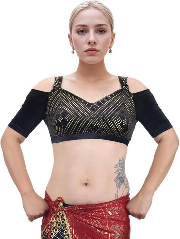 1920's Women's Dance top - Belly Dance/Jazz Dance Performance Dress Assuit Choli -Ladies' Casual Dance Shir in Kuwait