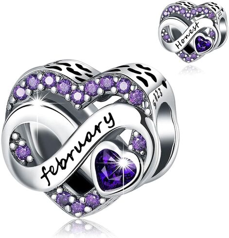 Birthstone Charms 925 Sterling Silver Love Heart Charms in Saudi Arabia