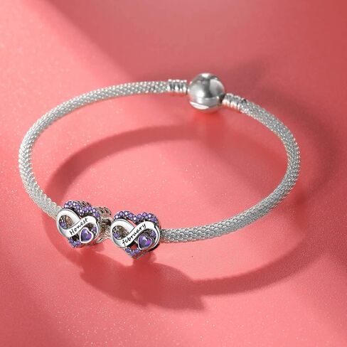 Birthstone Charms 925 Sterling Silver Love Heart Charms in Saudi Arabia