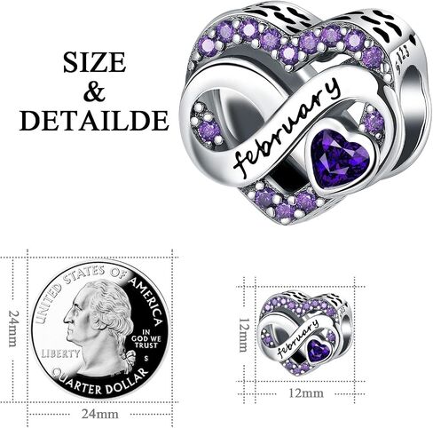 Birthstone Charms 925 Sterling Silver Love Heart Charms in Saudi Arabia