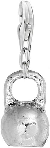 Sexy Sparkles 3D Kettlebell Charm with Lobster Claw Clasp – Weight Lifting, Fitness, Gym Exercise Pendant for Bracelets & Chains in Kuwait