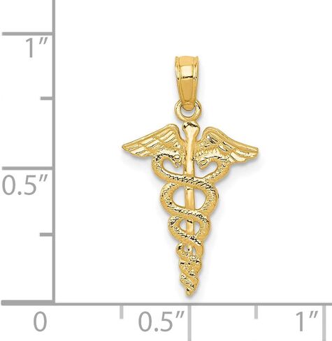 FJC Finejewelers 14k Yellow Gold Caduceus Charm in Kuwait
