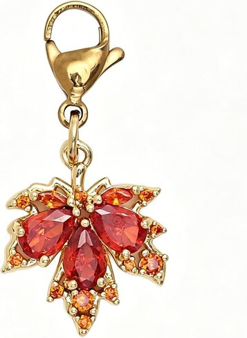 AMOBESTER Gold-plated Crystal Canada Maple Clasp on Charms autumn Jewelry for Thanksgiving Day Necklace and Bracelet in Kuwait