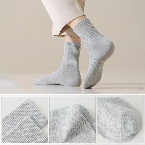 30 Pairs Long Socks Unisex, 6.7" Crew Height Cotton Socks, Sweat Absorbing Breathable Casual Athletic Socks for Women and Men in Saudi Arabia