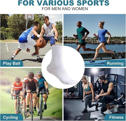 30 Pairs Long Socks Unisex, 6.7" Crew Height Cotton Socks, Sweat Absorbing Breathable Casual Athletic Socks for Women and Men in Saudi Arabia