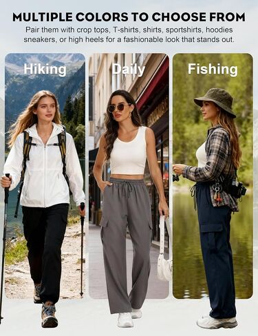 Lzzidou Womens Hiking Pants Lightweight Waterproof Quick Dry Cargo Pants with 4 Pockets Camping Trekking Trousers in Saudi Arabia
