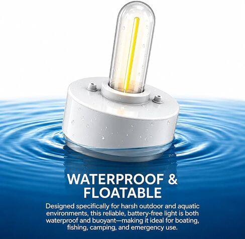 Battery-Free Salt Water Emergency Light - Instant On with Salt & Water, Portable Waterproof Survival Lantern for Camping, Power Outages, Hurricanes & Outdoor Adventures in Kuwait