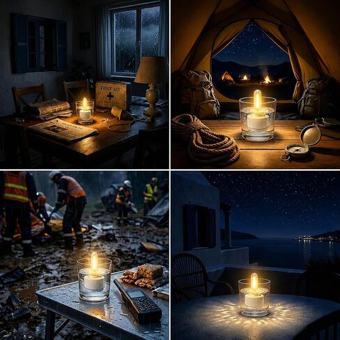 Battery-Free Salt Water Emergency Light - Instant On with Salt & Water, Portable Waterproof Survival Lantern for Camping, Power Outages, Hurricanes & Outdoor Adventures in Kuwait