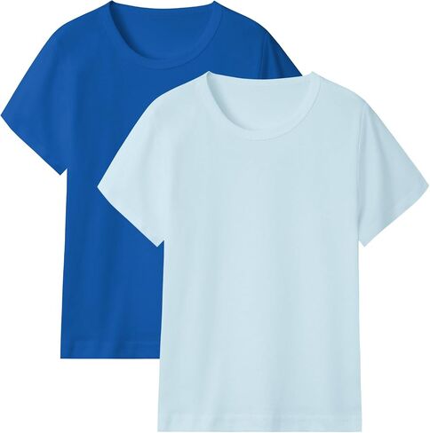 2 Pack Cotton Boys T Shirts Kids Short Sleeve Tops Summer Tee Shirts Clothes for Toddlers in Saudi Arabia