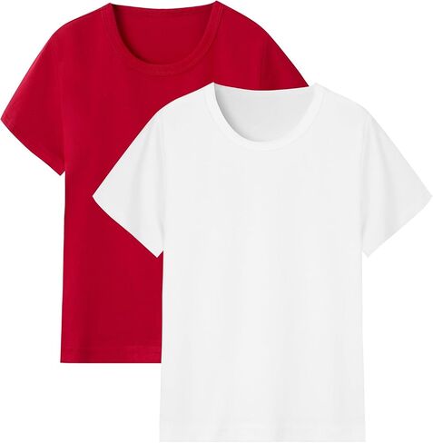 2 Pack Cotton Boys T Shirts Kids Short Sleeve Tops Summer Tee Shirts Clothes for Toddlers in Kuwait