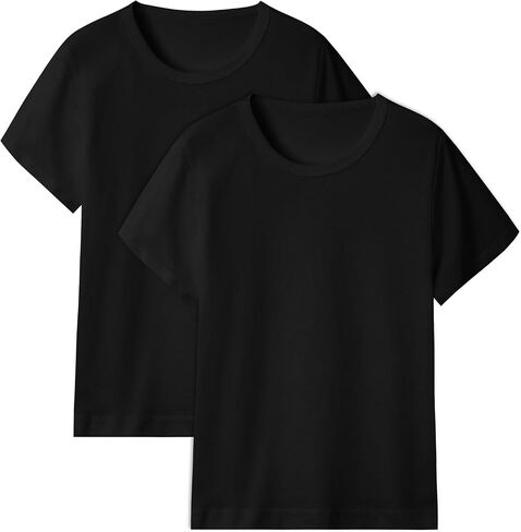 2 Pack Cotton Boys T Shirts Kids Short Sleeve Tops Summer Tee Shirts Clothes for Toddlers in Kuwait