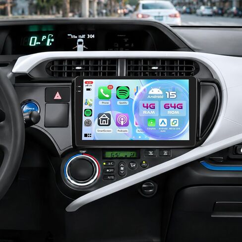 8 Core 4+64G Inefala for Toyota Prius C 2012-2014 Android Car Radio Stereo with Wireless Carplay Android Auto, 9" Touch Screen with GPS WiFi BT5.0 32EQ DSP FM/RDS SWC 59UI Canbus Backup Camera MIC in Kuwait