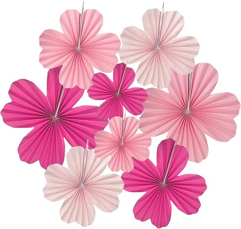 Royal Blue Party Decortaions Blue White Paper Flower Fans for 16th Boy Birthday Baby Shower Man Father Party 8Pcs in Saudi Arabia