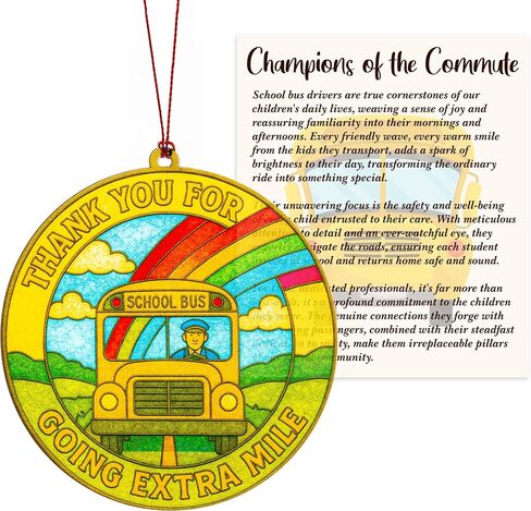 Bus Driver Gifts - Bus Driver Appreciation Gifts with Card - Thank You Gift for Back to School/College - First Day of School - End of Year or Retirement - Car, Window, Tree Hanging for Ornament in Saudi Arabia