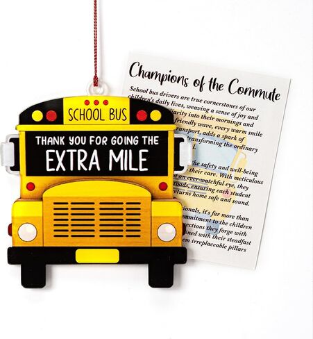Bus Driver Gifts - Bus Driver Appreciation Gifts with Card - Thank You Gift for Back to School/College - First Day of School - End of Year or Retirement - Car, Window, Tree Hanging for Ornament in Saudi Arabia