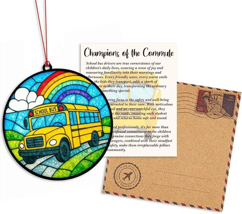 Bus Driver Gifts - Bus Driver Appreciation Gifts with Card - Thank You Gift for Back to School/College - First Day of School - End of Year or Retirement - Car, Window, Tree Hanging for Ornament in Saudi Arabia