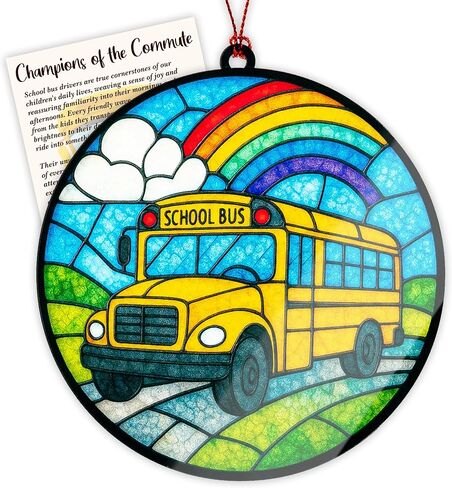 Bus Driver Gifts - Bus Driver Appreciation Gifts with Card - Thank You Gift for Back to School/College - First Day of School - End of Year or Retirement - Car, Window, Tree Hanging for Ornament in Saudi Arabia