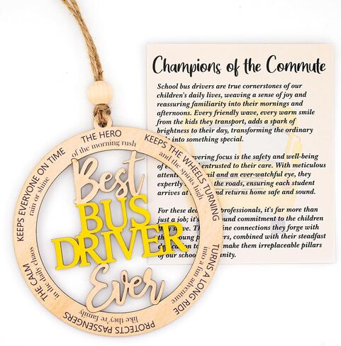 Bus Driver Gifts - Bus Driver Appreciation Gifts with Card - Thank You Gift for Back to School/College - First Day of School - End of Year or Retirement - Car, Window, Tree Hanging for Ornament in Saudi Arabia