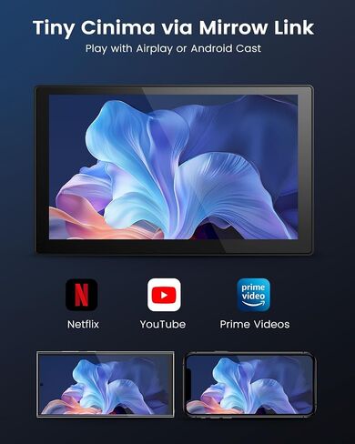 شاشة Carplay اللاسلكية للسيارة ، شاشة تعمل باللمس ستيريو محمولة بقيمة 9 بوصات ، Carplay و Android Auto مع 1080p النسخ الاحتياطي مرآة Link FM GPS in Kuwait