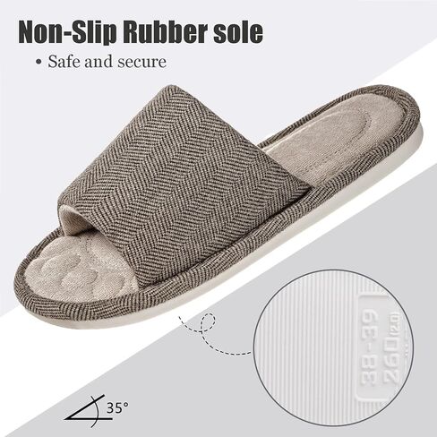 Dokela Mens Open Toe House Slippers Breathable Slip-on Indoor Slippers with Memory Foam Soft Machine Washable Bedroom Home Shoes in Saudi Arabia