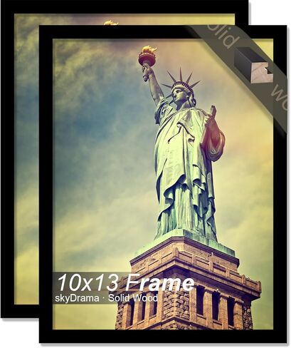 Natural Solid Wood 8x10 Picture Frame, Display 8 x 10 Inch Picture Poster Photo, Vertical & Horizontal Wall Hanging - 2 Pack/Natural/8"x10" in Kuwait