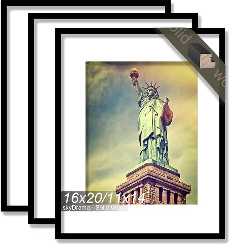 Natural Solid Wood 8x10 Picture Frame, Display 8 x 10 Inch Picture Poster Photo, Vertical & Horizontal Wall Hanging - 2 Pack/Natural/8"x10" in Kuwait