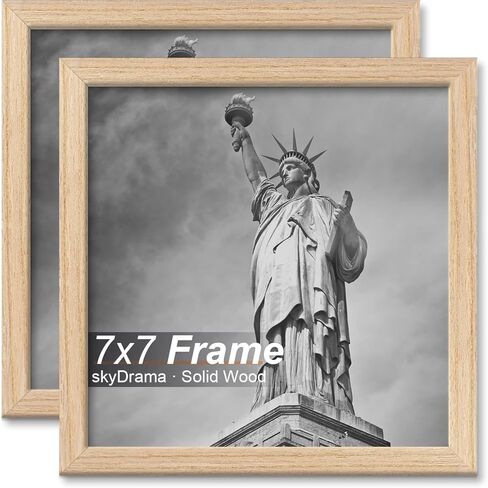 Natural Solid Wood 8x10 Picture Frame, Display 8 x 10 Inch Picture Poster Photo, Vertical & Horizontal Wall Hanging - 2 Pack/Natural/8"x10" in Kuwait