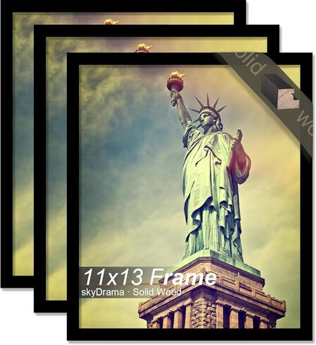 Natural Solid Wood 8x10 Picture Frame, Display 8 x 10 Inch Picture Poster Photo, Vertical & Horizontal Wall Hanging - 2 Pack/Natural/8"x10" in Kuwait