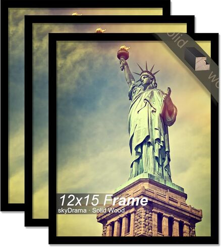 Natural Solid Wood 8x10 Picture Frame, Display 8 x 10 Inch Picture Poster Photo, Vertical & Horizontal Wall Hanging - 2 Pack/Natural/8"x10" in Kuwait